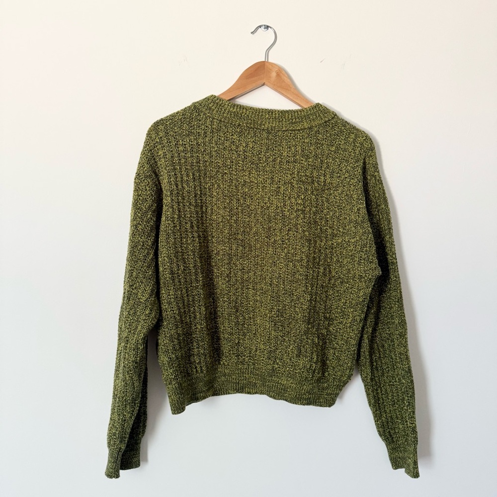 Universal Thread Textured Knit Sweater Green Yellow Size M - Picture 6 of 7
